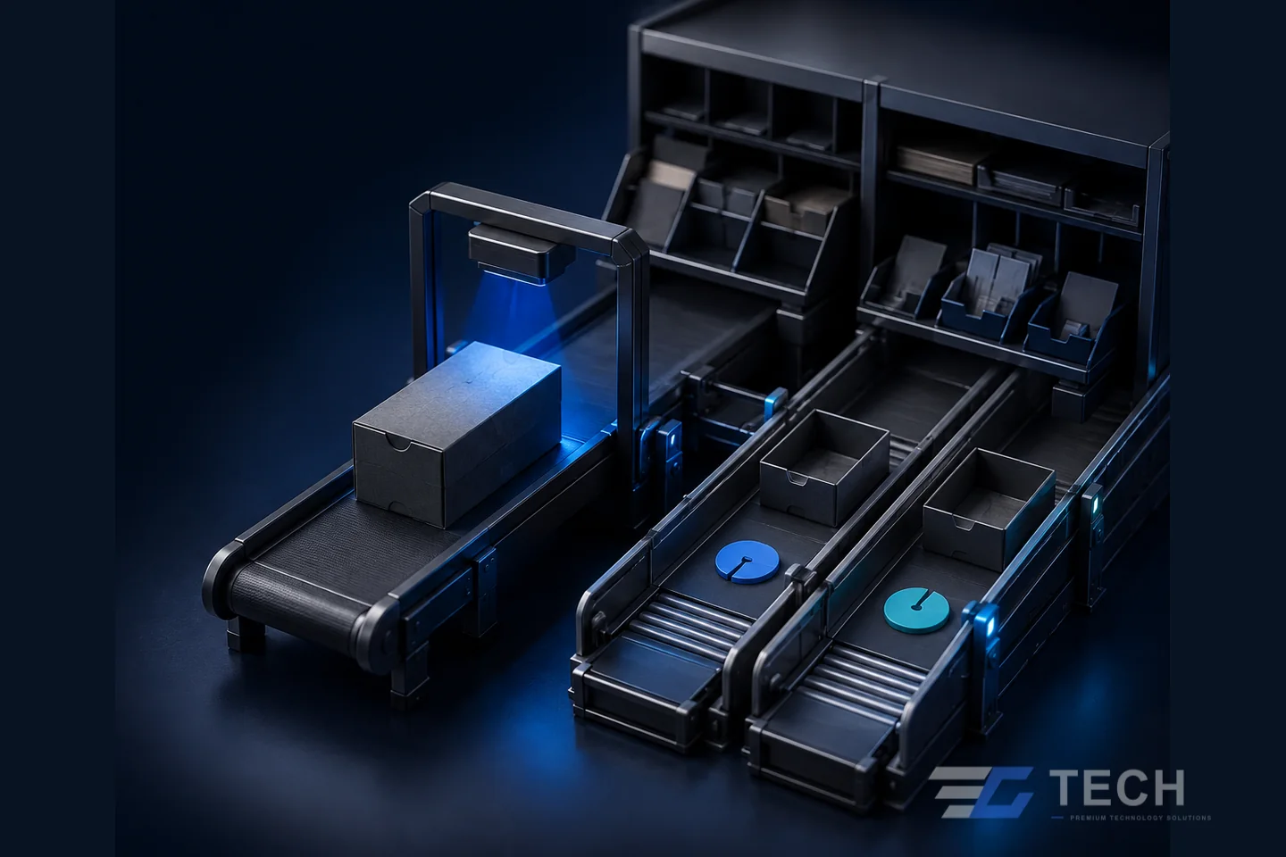 POS & Inventory Systems represented by an original EC TECH technology-system composition. Concept illustration only; not a client installation or claimed result.