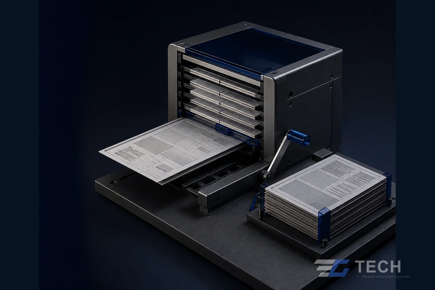 Websites, Ecommerce & Applications represented by an original EC TECH technology-system composition. Concept illustration only; not a client installation or claimed result.